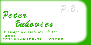 peter bukovics business card